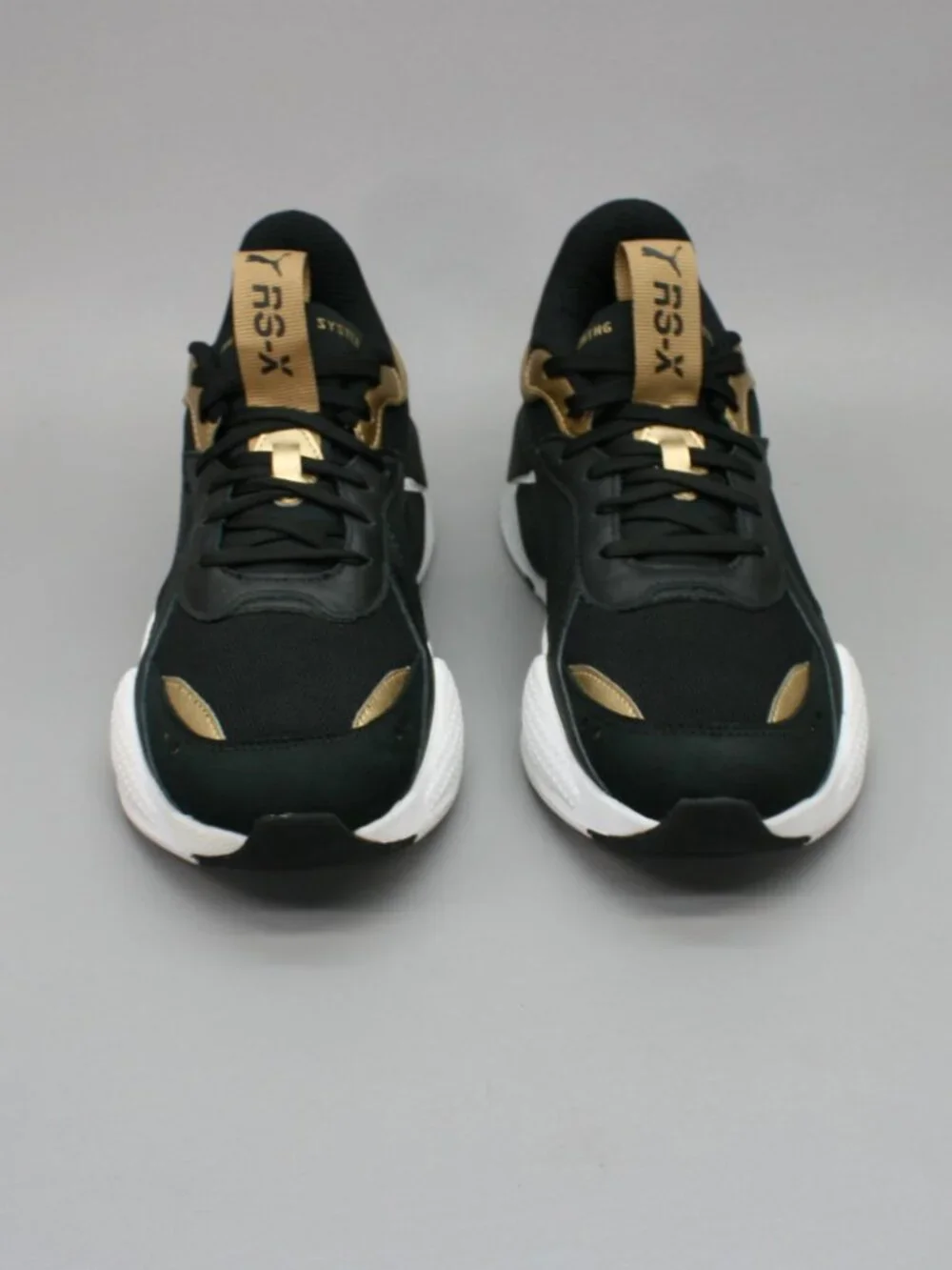 Puma Men's 11.5 RS-X Trophy Black Team Gold Running Gym Shoes Sneakers 369451-01